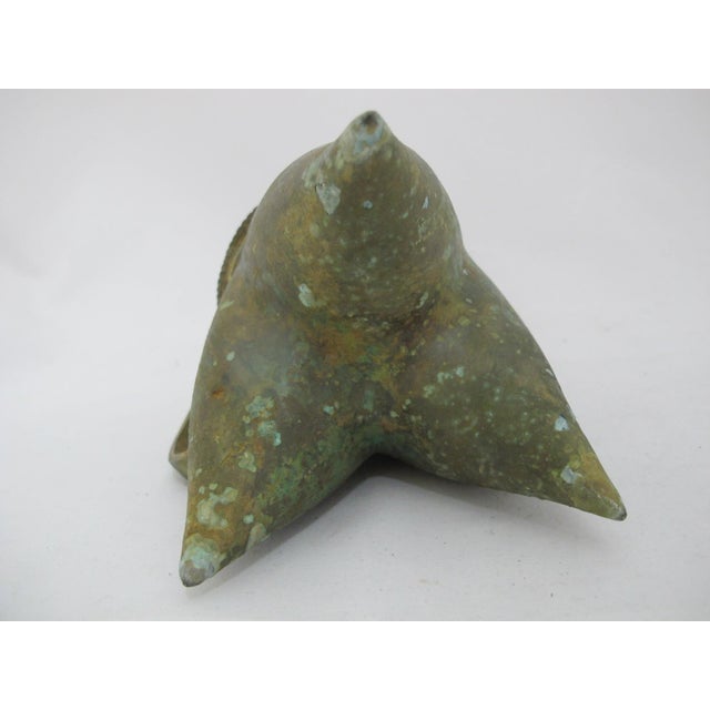 Chinese Bronze Ware Taotie Face Portable Wine Ritual Tripod Pot Vessel For Sale - Image 14 of 14