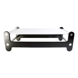Black and White Coffee Table in Lacquered Wood and Chrome, Italy, 1970s For Sale