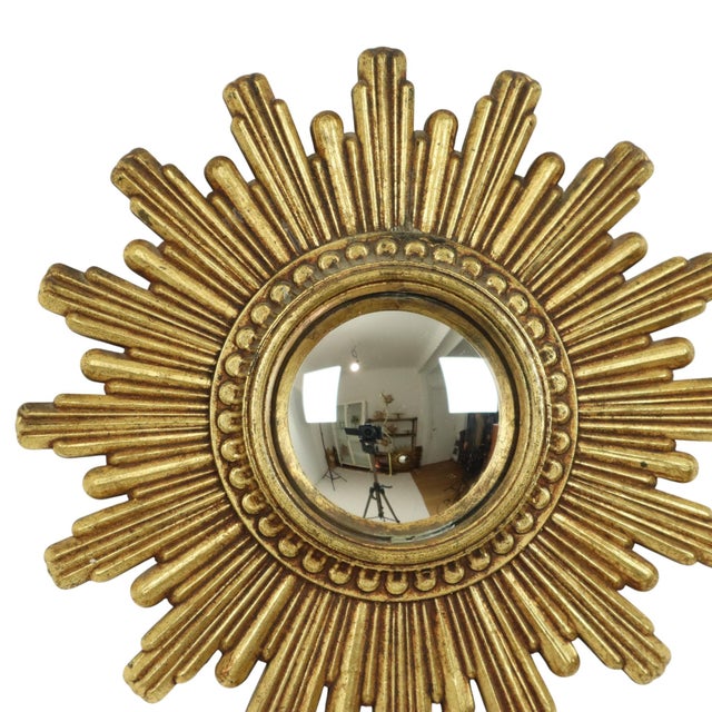 1960s Vintage Gilt Sunburst Mirror, 1960s For Sale - Image 5 of 14