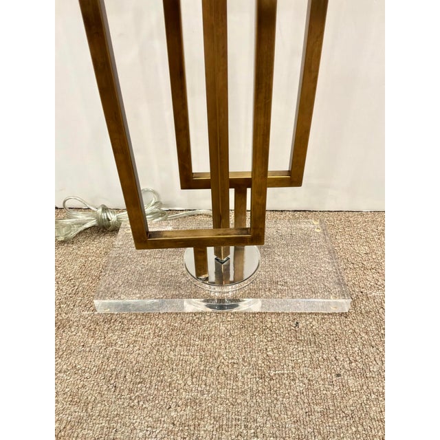 2010s Modern Sculptural Antique Brass Lamp For Sale - Image 5 of 5