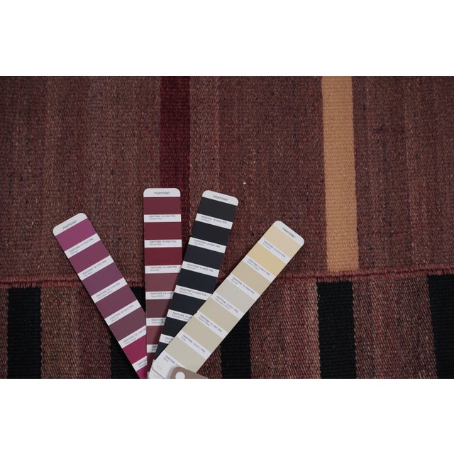 1960s Oversize Bohemian Striped Wool Kilim Rug 9'2'' X 10'6'' For Sale - Image 10 of 10