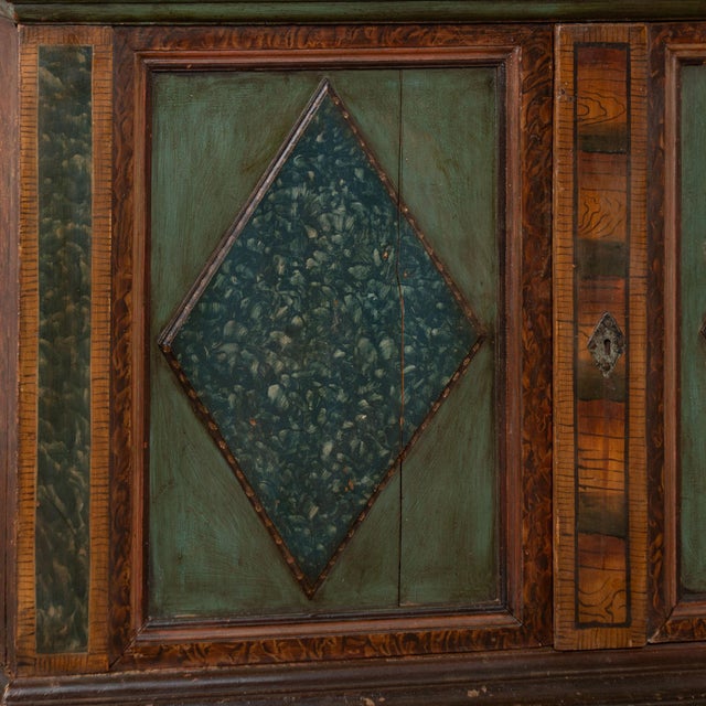 Early 19th Century Swedish Pine Original Hand Painted Wedding Cabinet For Sale - Image 9 of 12