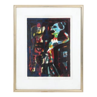 Mid Century Danish Painter Jens Birkemose Lithograph For Sale