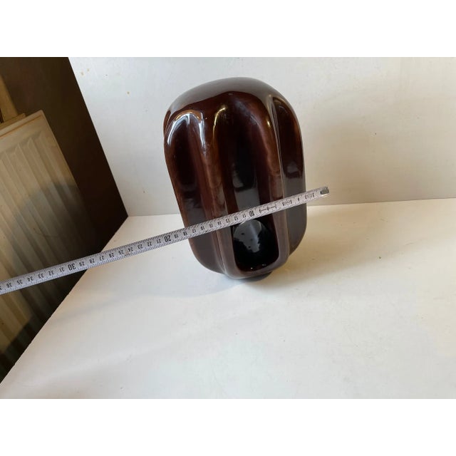 Brown Vintage Industrial Brown Glaze Porcelain Sculpture For Sale - Image 8 of 10