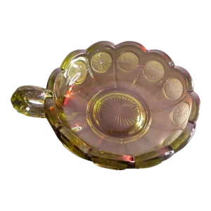 Fostoria Green Coin Glass Nappy Dish