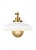 2020s Chapman & Myers by Visual Comfort Studio Wellfleet Single Arm Wide Task Sconce, Matte White & Burnished Brass For Sale - Image 5 of 5
