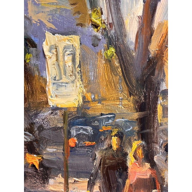 In the Neighborhood by Ken Valastro | Oil on Canvas street scene with buildings and figures For Sale - Image 4 of 5
