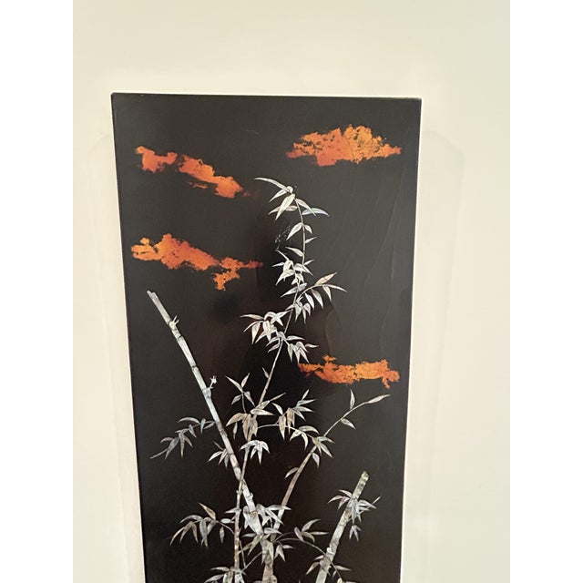 Vietnamese Lacquer Panel from Hong Phuoc, 1950s For Sale - Image 3 of 14