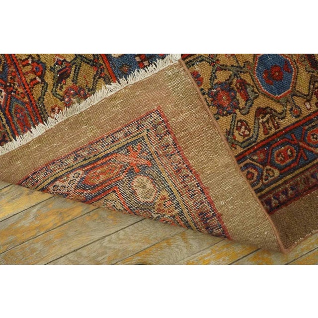 1880s Ivory Geometric Antique Persian Bibikabad Rug 10' X 14' Handknotted Wool Carpet For Sale In New York - Image 6 of 6
