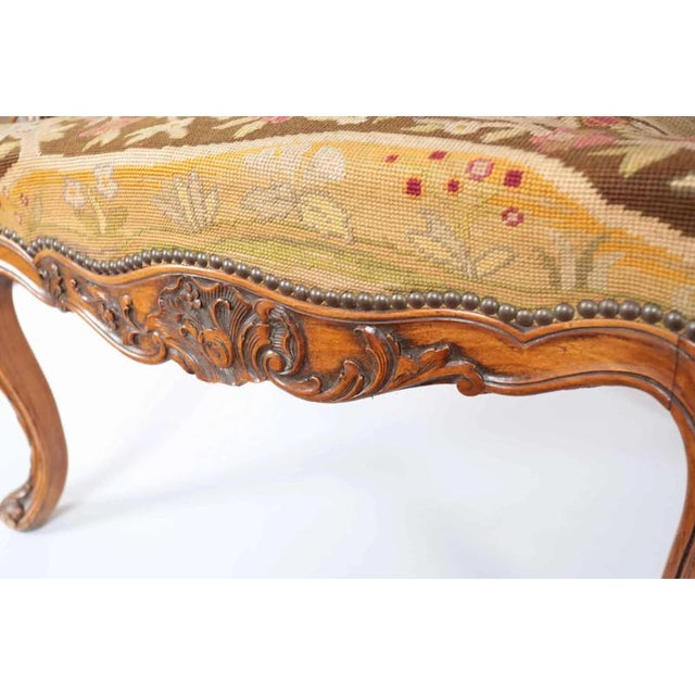 Beige Antique Louis XV Walnut Armchair For Sale - Image 8 of 12
