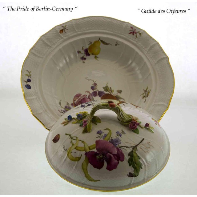 1980s 1980’s Vintage/New KPM Vegetable Dish & Cover Neuosier Elegance of Nature For Sale - Image 5 of 12