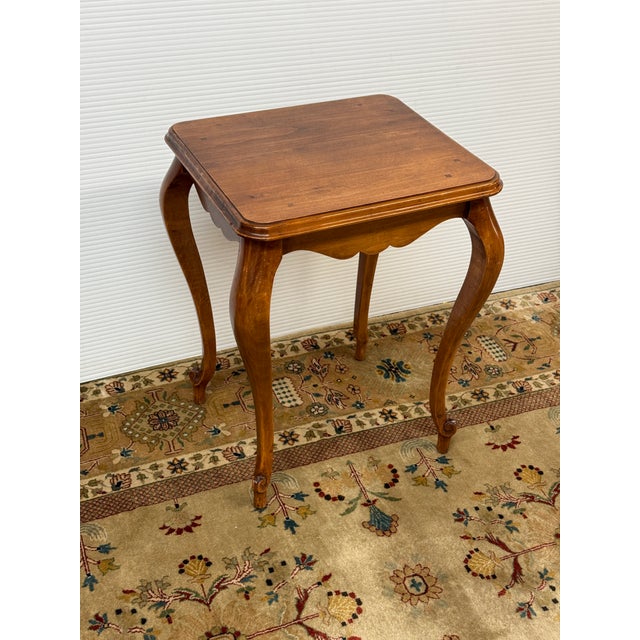 French Country Pine Wood Side Table For Sale - Image 10 of 12