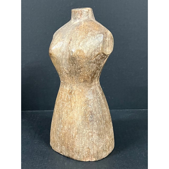 Folk Art Late 20th Century Carved Wooden Female Torso Sculpture For Sale - Image 3 of 7