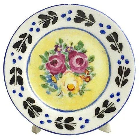 Vintage Mid-Century Porcelain Floral Plate Menu Stand For Sale - Image 9 of 9