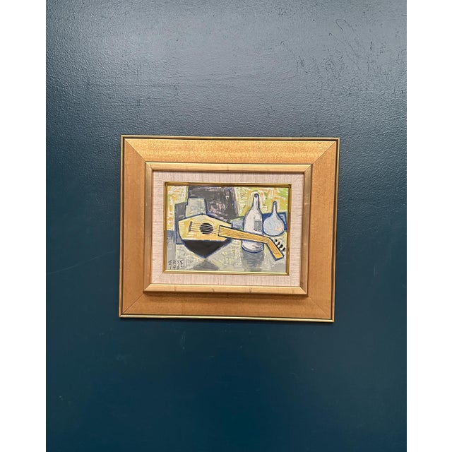 Arnold Eres, Still Life with Lute, 1950s, Oil on Panel, Framed For Sale - Image 12 of 12