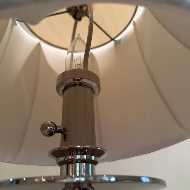 2000 - 2009 Modern Chapman Polished-Metal Swivel Arc Floor/Reading Lamp - Pair For Sale - Image 5 of 10