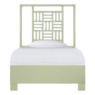 Finn Platform Bed Twin Extra Long - Celery Green For Sale
