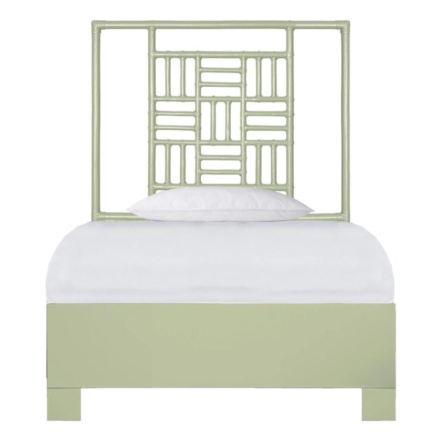 Finn Platform Bed Twin Extra Long - Celery Green For Sale