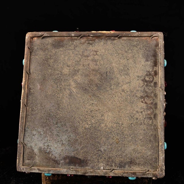 Late 19th Century Gilt Bronze Tibetan Stupa With Gemstone Inlays, 1.9kg For Sale - Image 9 of 9