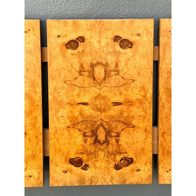 Late 20th Century Vintage Lane Altavista Book Matched Burl Wood Full Headboard For Sale - Image 5 of 9