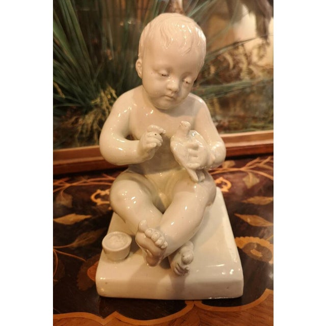 White Porcelain Baby Figurine after Pigalle from Capodimonte, 1800s For Sale - Image 9 of 9