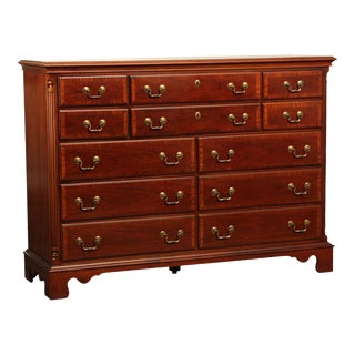 Lexington Georgian Style Cherry Double Chest For Sale