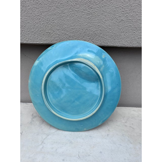 French Country Majolica Asparagus Plate Luneville Keller & Guerin, Circa 1890 For Sale - Image 3 of 3