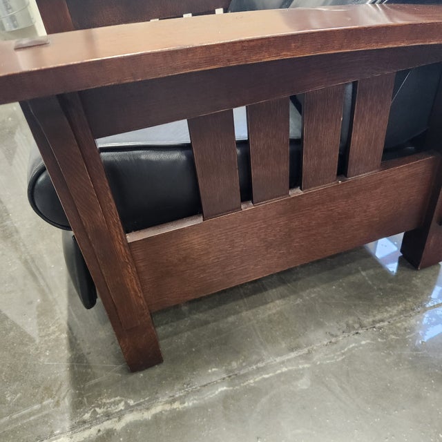 Stickley Stickley Mission Style Bow Arm Manual Reclining Chair Recliner /Second Chair For Sale - Image 4 of 11