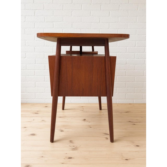 Wood Danish Petite Teak Desk by Gunnar Nielsen for Tibergaard, 1960s For Sale - Image 7 of 13