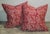 Collection of four 19Thc table cloth Paisley Pillows with red linen backing.The inserts are down and feather fill.