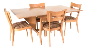 1950s Heywood Wakefield Drop Leaf Dining Table & Four Chairs - Set of 5
