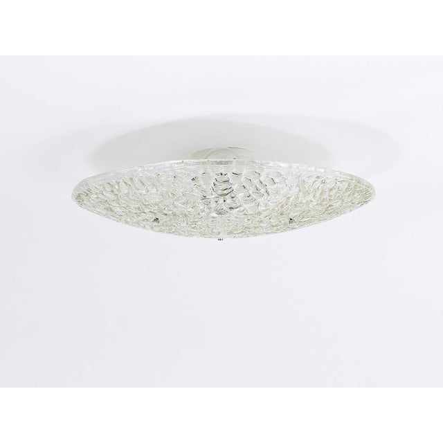 Large Mid-Century Austrian Textured Glass Flush Mount by J. T. Kalmar for Kalmar, 1960s For Sale - Image 3 of 18
