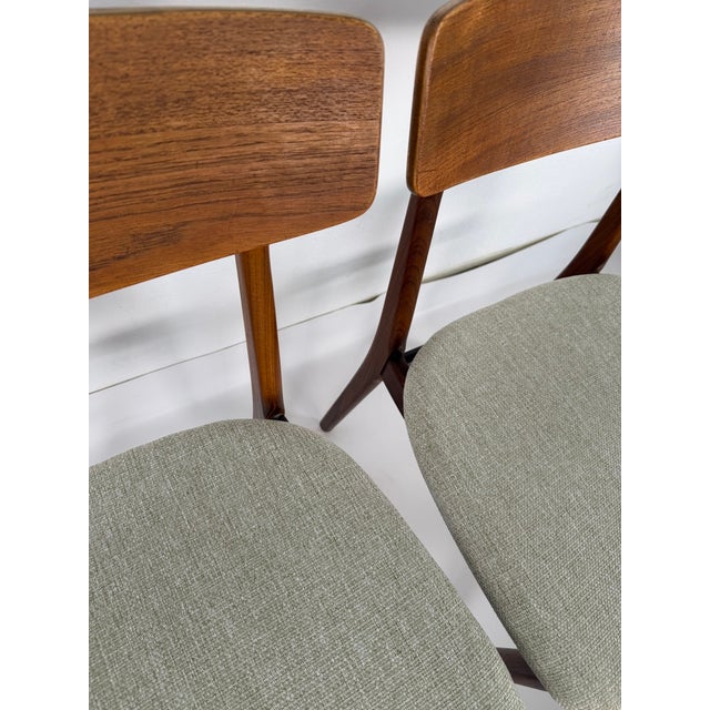 Beige Danish Teak Dining Chairs, 1960s, Set of 2 For Sale - Image 8 of 9