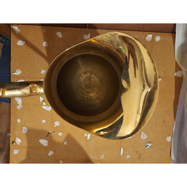 Folk Art Mid-Century Gold-Plate Water Pitcher For Sale - Image 3 of 8