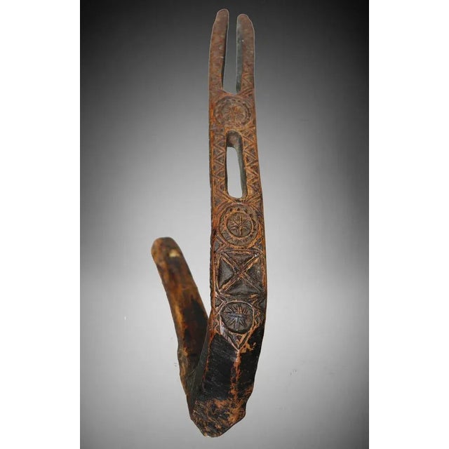 Antique Afghanistan Hand-Carved Hook Nuristan, 1890s For Sale - Image 5 of 13