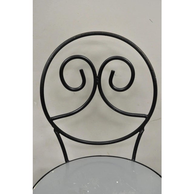 Mid-Century Modern Mid 20th Century Modern Arthur Umanoff Style Wrought Iron Swivel Counter Bar Stool Pair For Sale - Image 3 of 12