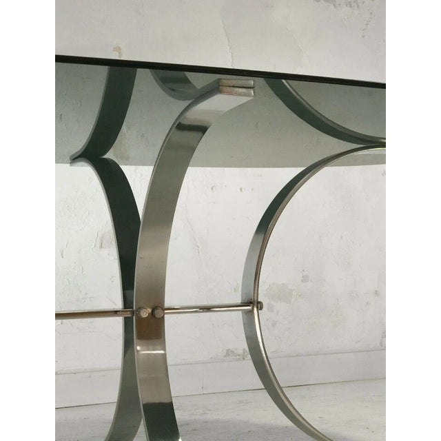 Vintage Metal, Glass, and Acrylic Glass Dining Table & Chairs Set, Set of 5 For Sale - Image 12 of 13
