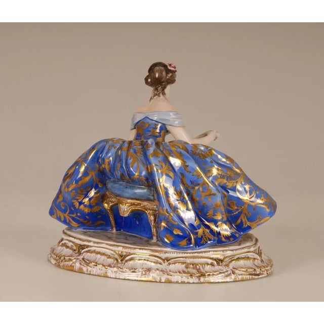 Italian Porcelain and Ceramic Figurine of Lady by Guido Cacciapuoti For Sale - Image 10 of 15