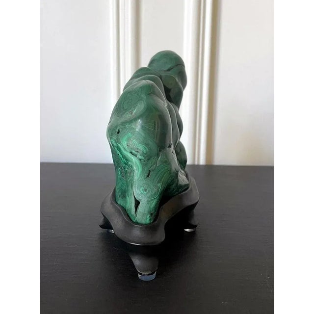 Early 20th Century Malachite Rock on Display Stand as a Viewing Stone For Sale In Atlanta - Image 6 of 12