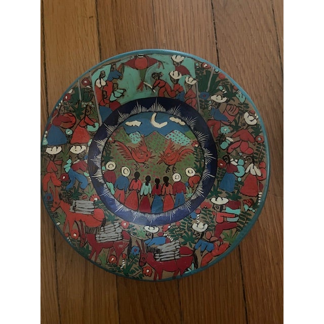 Ceramic 1990s Talavera Terra Cotta Mexican Folk Art Plates- Set of 10 For Sale - Image 7 of 12