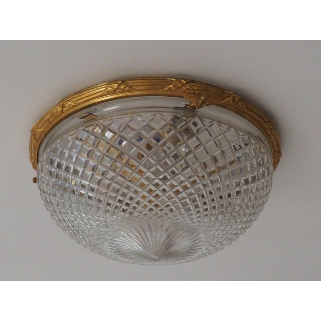 Traditional French Empire Bronze Cut Glass Ceiling Light For Sale - Image 3 of 11