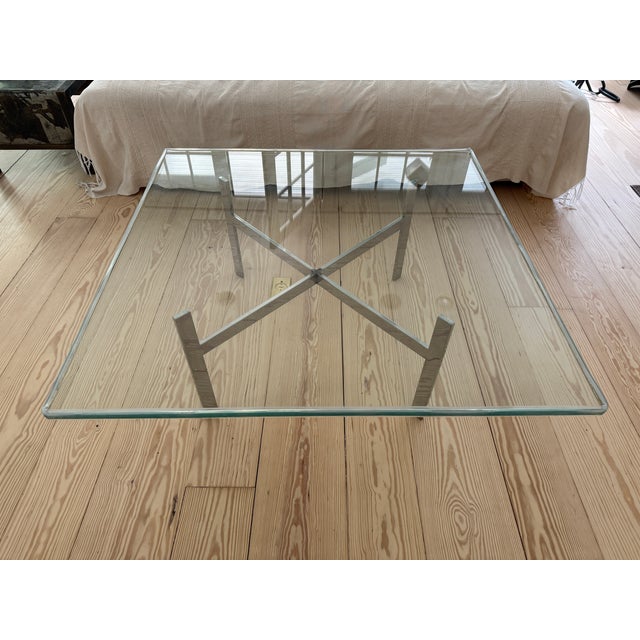 Vintage Glass and Chrome Cocktail Coffee Table For Sale In New York - Image 6 of 10