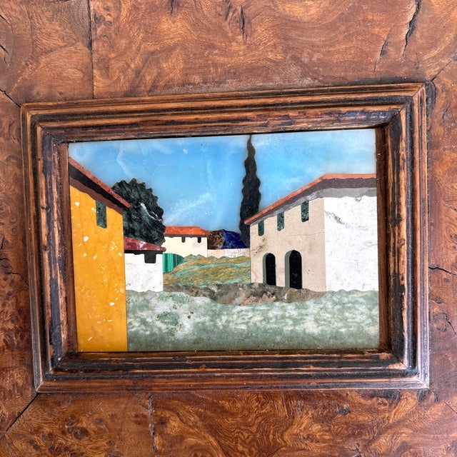 Early 18th Century Italian Burl Walnut Slant Lid Box With Mosaic Panel For Sale - Image 9 of 9