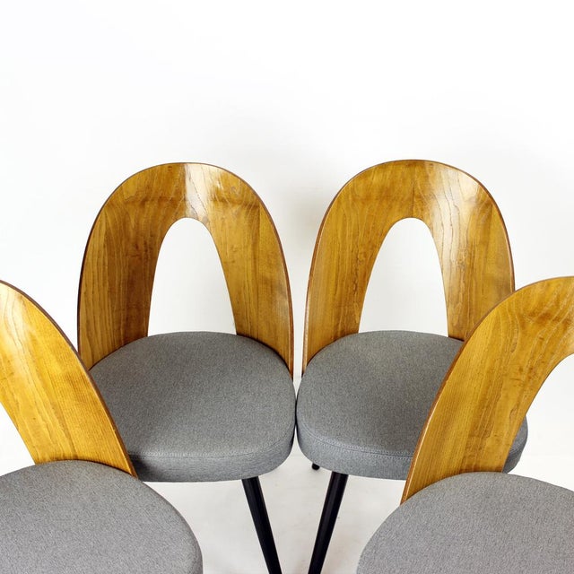 Dining Chairs in Oak & Fabric by Antonin Šuman for Tatra, 1960s, Set of 4 For Sale - Image 13 of 17