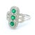 Metal Art Deco Revival Emerald & Diamond Ring in 18k White Gold, Size 7.25 For Sale - Image 7 of 9