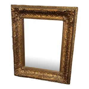 French 19th Century Ornate Golden Framed Carved Wooden Mirror