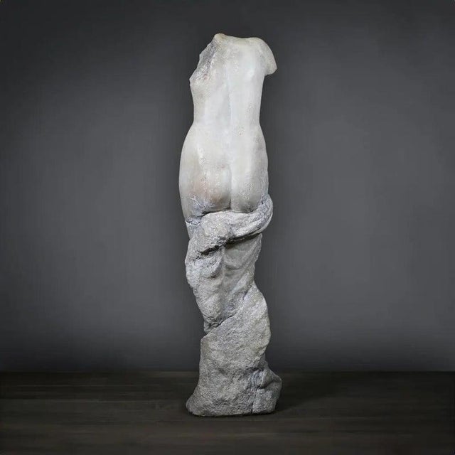 Venus statue with Dolphin Sculpture, White Composite For Sale - Image 3 of 7