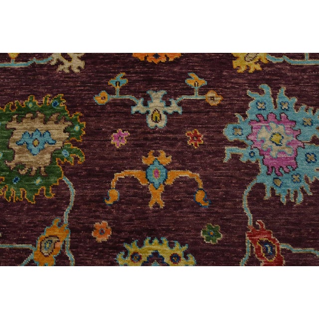 Anatolia Rug 8’11” X 11’6” Purple Wool Modern Hand-Knotted Oriental Carpet For Sale In Philadelphia - Image 6 of 15