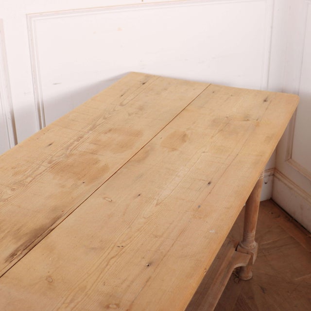 Large Vintage French Console Table in Pine, 1890s For Sale - Image 9 of 10