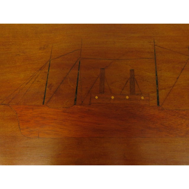 Trinity House Style Worktable with Inlaid Ship by H. Larsen, 1911 For Sale - Image 11 of 18